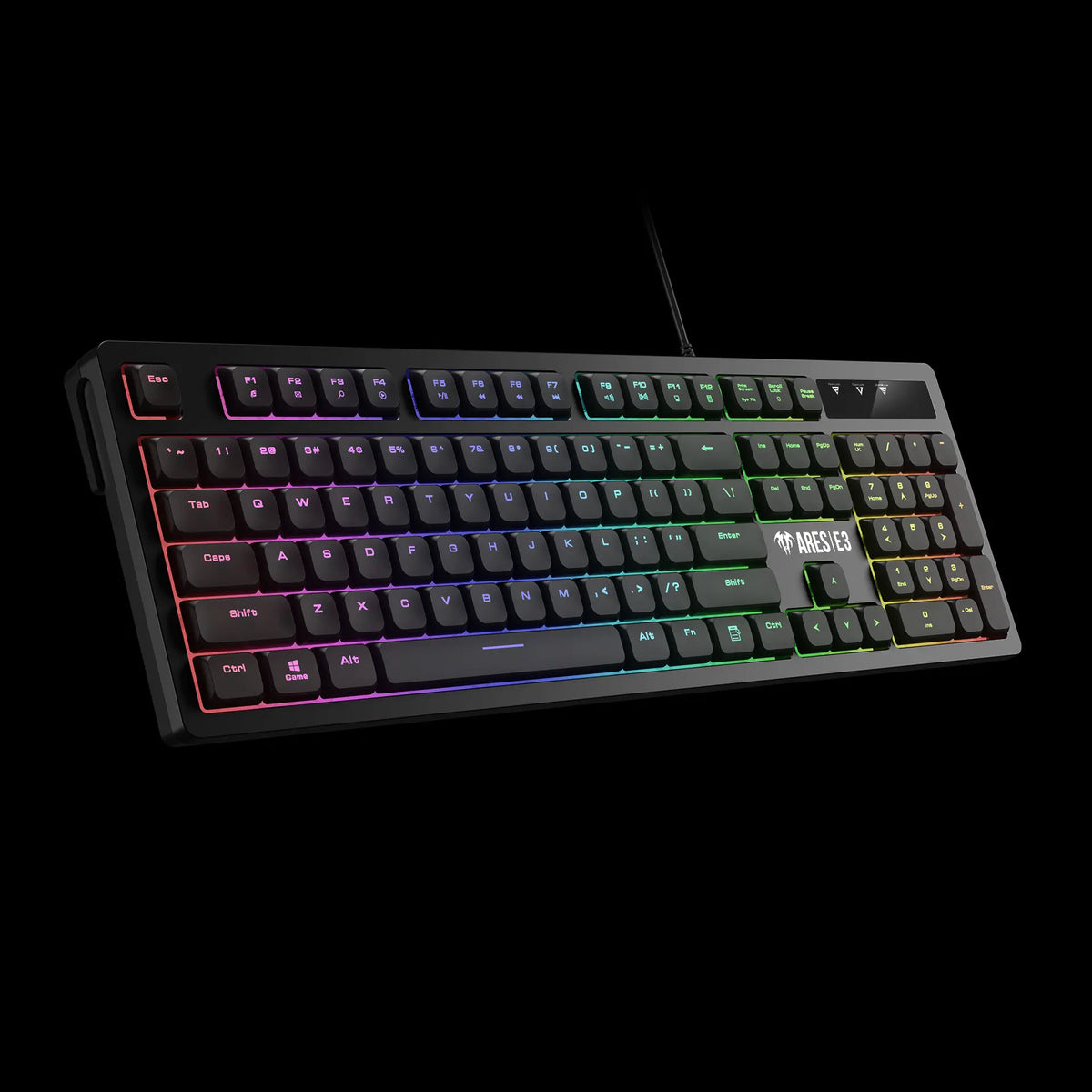 GAMDIAS Poseidon E2 3-in-1 Gaming Combo – Rainbow Backlit Keyboard, 3600 DPI Mouse & 50mm Headset - كومبو ماوس وكيبورد