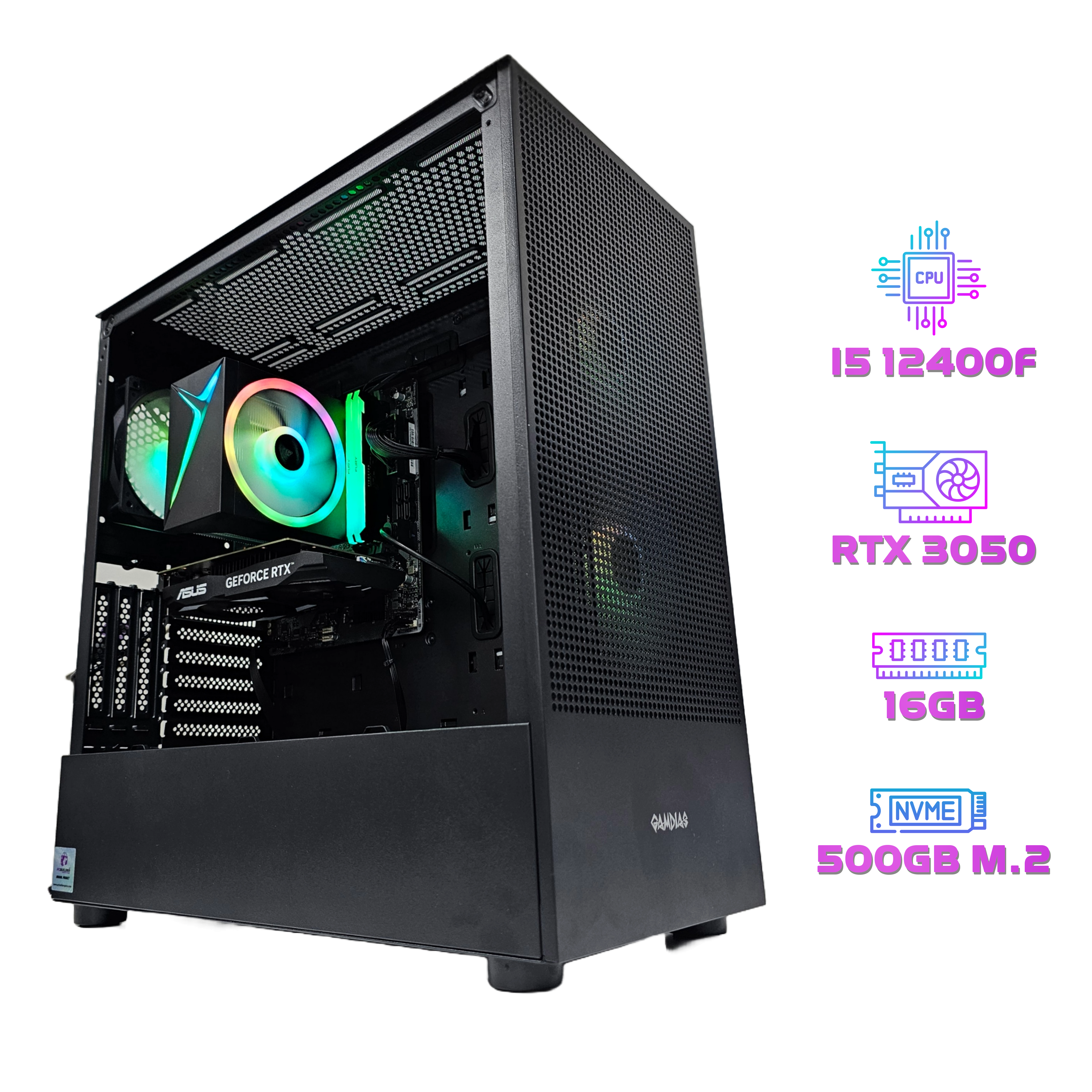 MID GAMING PC 198 - ASUS RTX 3050 OC Edition 6GB - Intel Core i5-12400F - RAM 16GB  - بي سي ألعاب متوسط