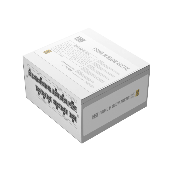 Xigmatek Prime M 850W Arctic White Fully Modular Power Supply (80 Plus Gold, ATX 3.0, PCIe 5.0) White - مزود طاقة أبيض