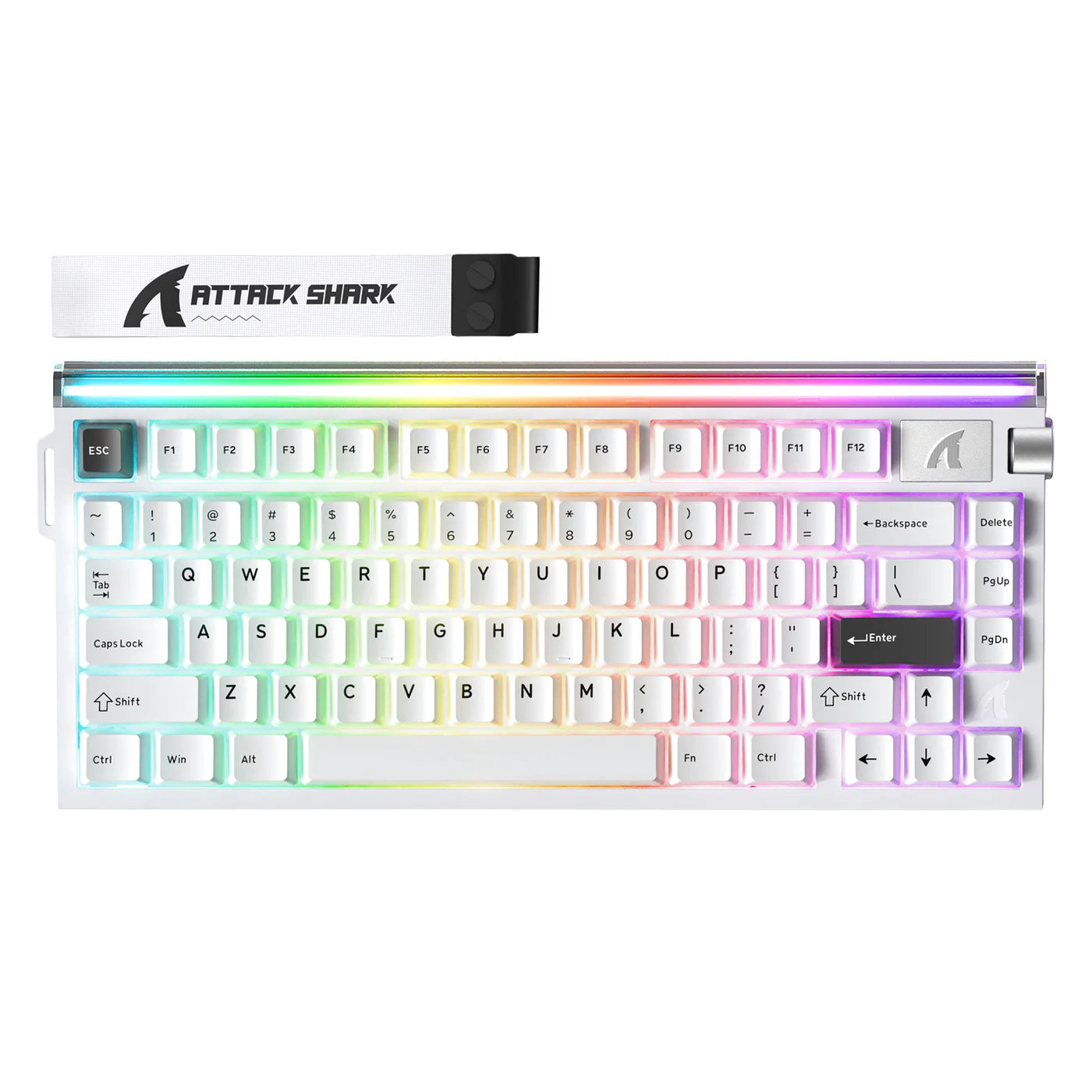 ATTACK SHARK R85 HE Rapid Trigger Keyboard Magnetic Switch with Custom Lightbox Starlight White - كيبورد مغناطيسي أبيض