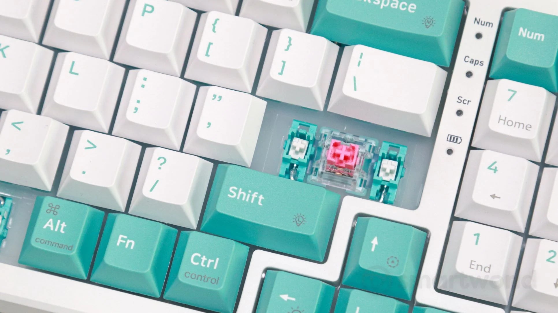 MARVO KG972W EN-BL+WH Wired and wireless keyboard Gasket Mechanical Keyboard White - كيبورد ميكانيكي واير ليس  أبيض