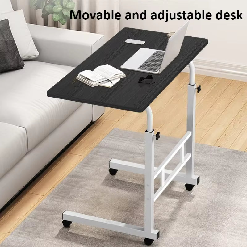 Bedside Mobile Laptop Desk with Universal Lockable Wheels (40×80 cm) – Height Adjustable Portable Study Table for Gaming & Dormitory - طاولة متحركة