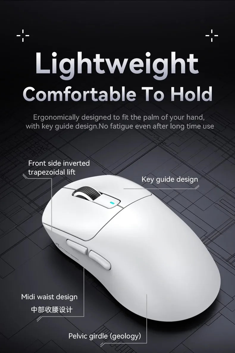 ATTACK SHARK X3 Ultra-Light Wireless Mouse - Tri-Mode 2.4G/BT/Wired, PAW3395 26000DPI, 55g, Macro, for Gaming/Xbox/PS/PC/Mac - RED- موس قيمنق أصدار خاص