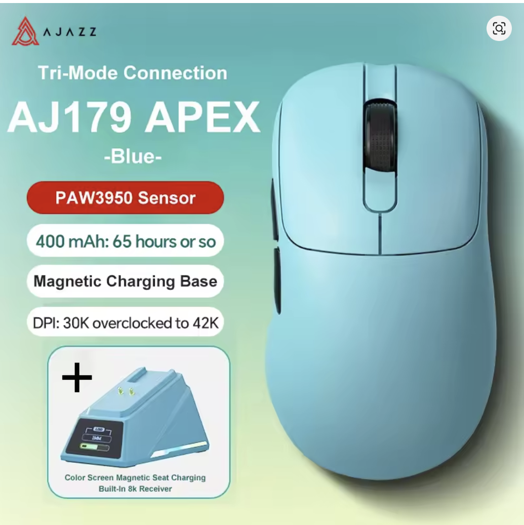 Mouse With Screen AJAZZ AJ159 APEX 8K With Screen Wireless Gaming Mouse with RGB Magneti ...