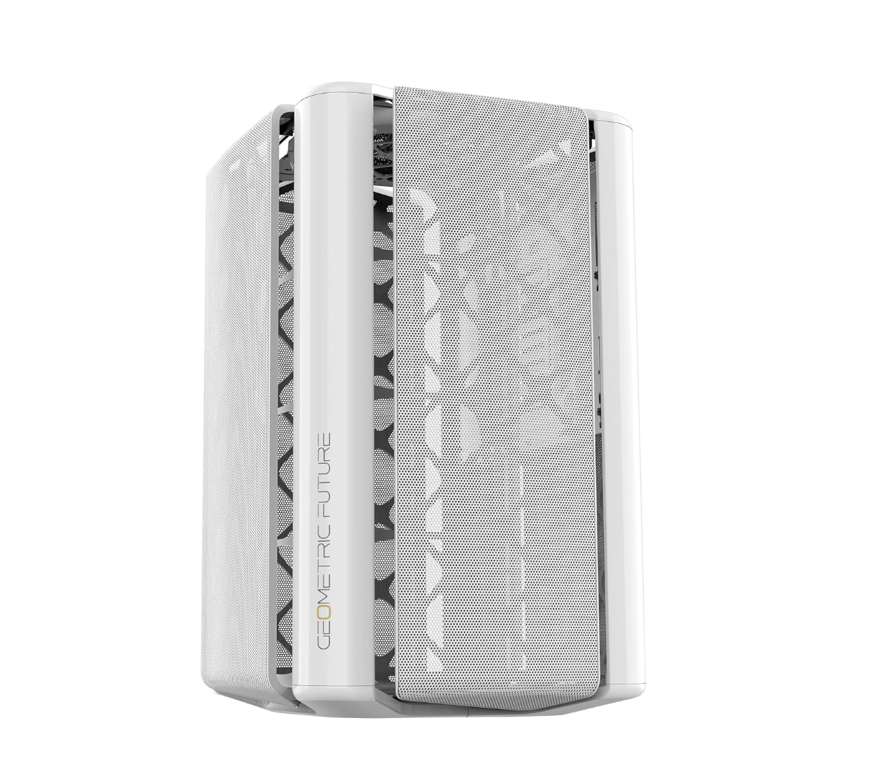 Geometric Future M2 The ARK Mesh White, High Airflow Open Frame, mATX/Mini ITX Gaming Case, Crystal Coating, Support 350mm GPU, ATX PSU, Type C Hub, 360 Radiator - كيس صغير