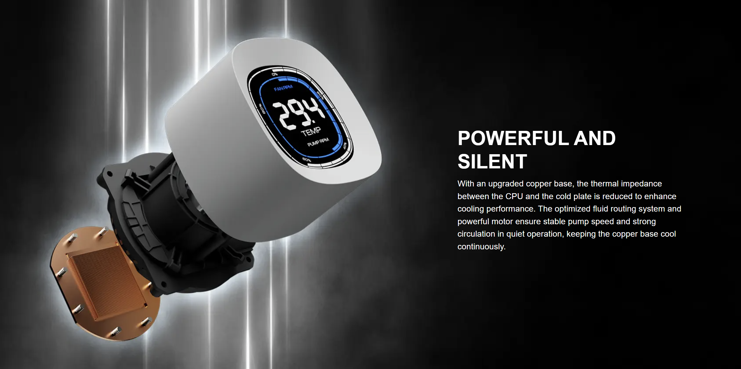 GAMDIAS AURA GL360 V2 Liquid Cooler With Screen Black - مبرد مائي مع شاشه