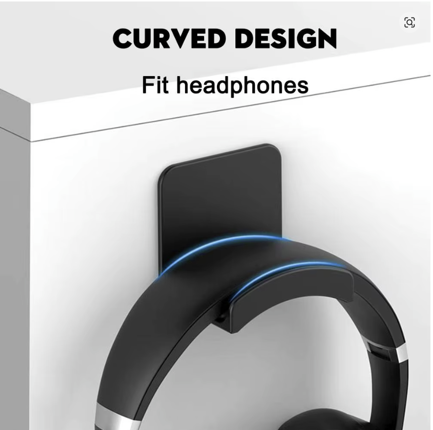 Universal Wall Mounted Headphone Stand Gaming Controller Holder Headset Display Rack Under Desk Hanger Hook For Earphone Bracket - معلق للسماعه