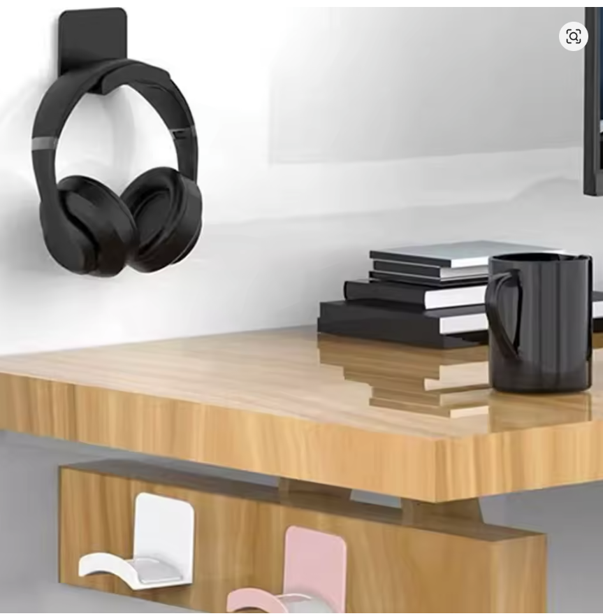 Universal Wall Mounted Headphone Stand Gaming Controller Holder Headset Display Rack Under Desk Hanger Hook For Earphone Bracket - معلق للسماعه
