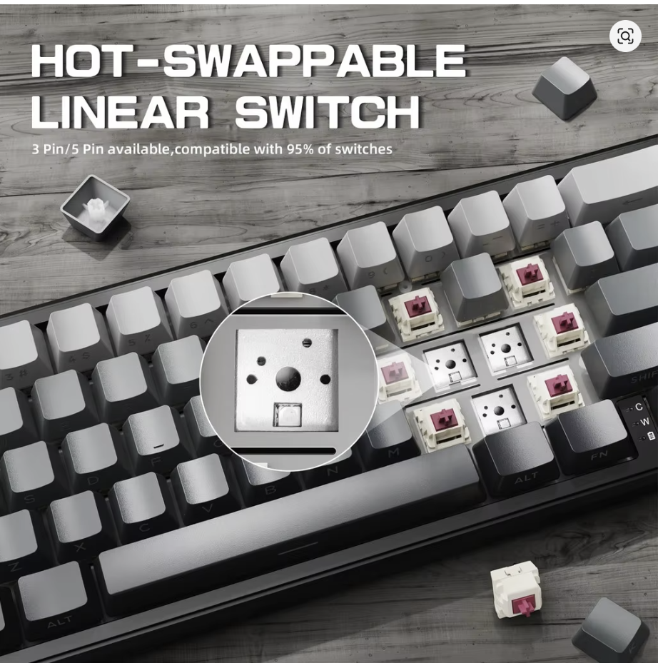 Attack Shark X66 Wireless Mechanical Gaming Keyboard RGB 3 Mode – moonlit night -