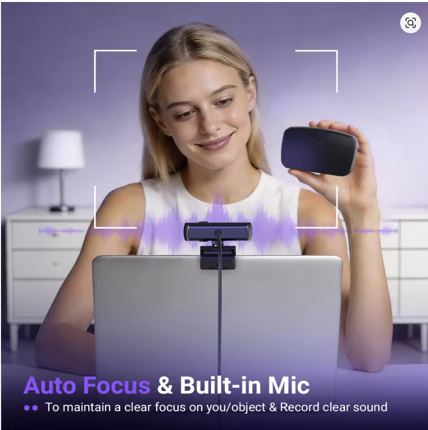 FIFINE 4K USB Webcam With AutoFocus For YouTube,PC/Mac Camera With Privacy Cover For Gaming/Live Streaming/Meeting-K438 - ويب كام