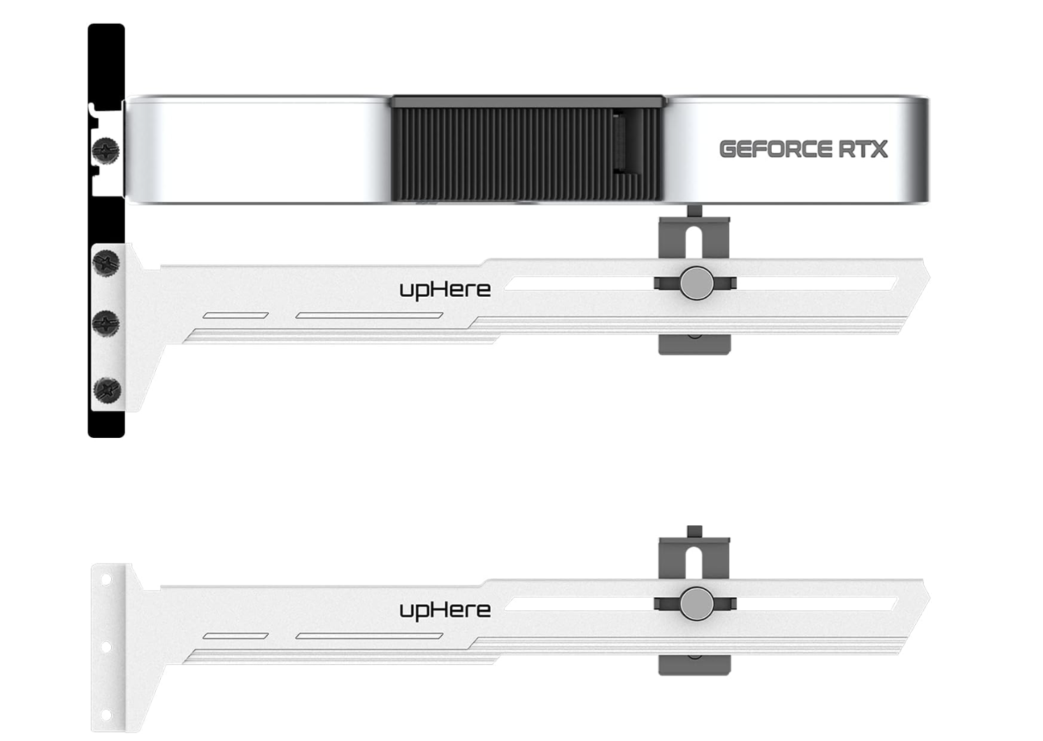upHere G276WT White Graphics Card GPU Brace Support Video Card Sag Holder/Holster Bracket,Adjustable Length and Height Support,G276WT
