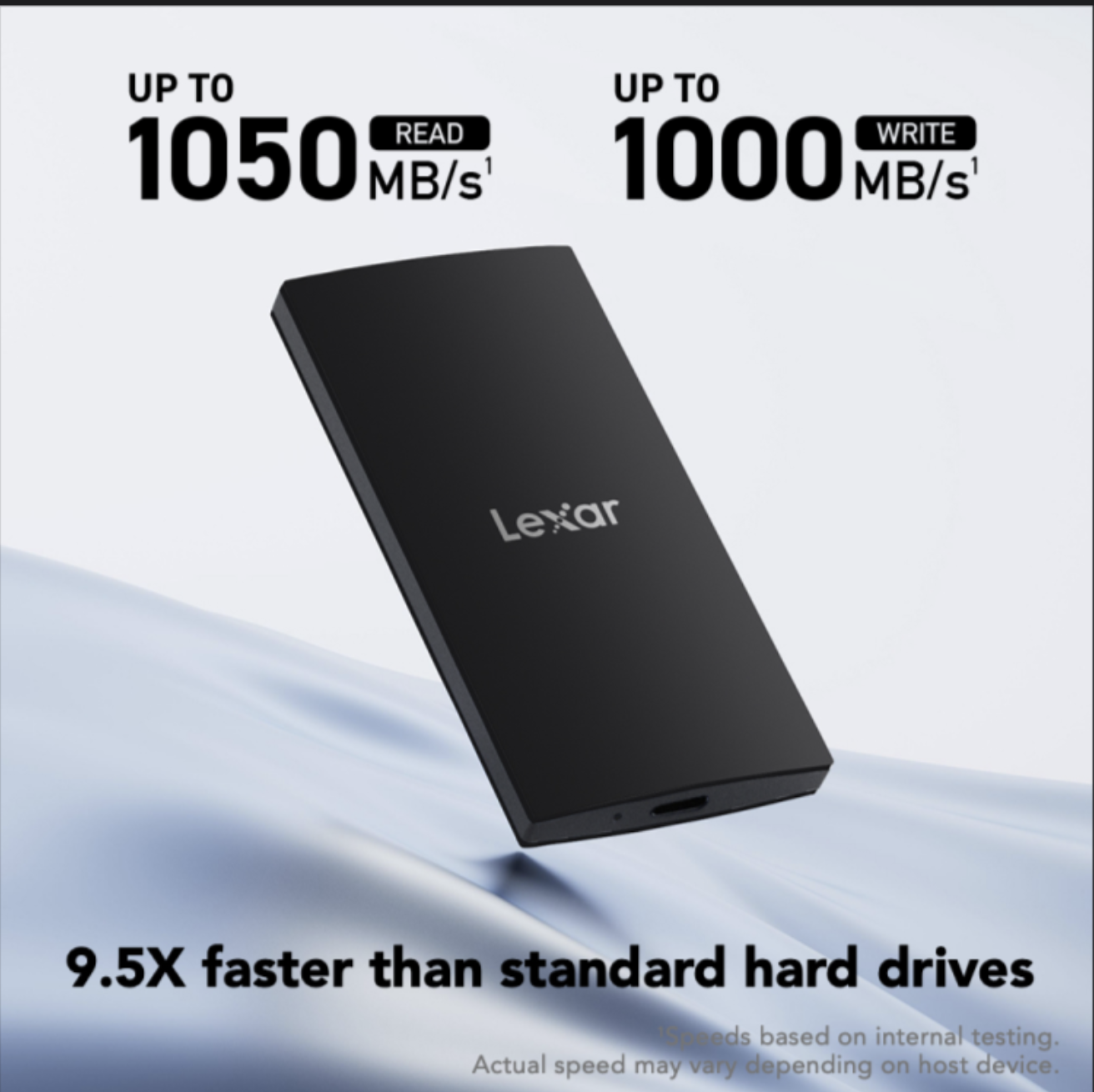 Lexar 2TB SL300 Portable SSD FAST Speed Up to 1050MB/s read, 1000MB/s write speeds - تحزين خارحي