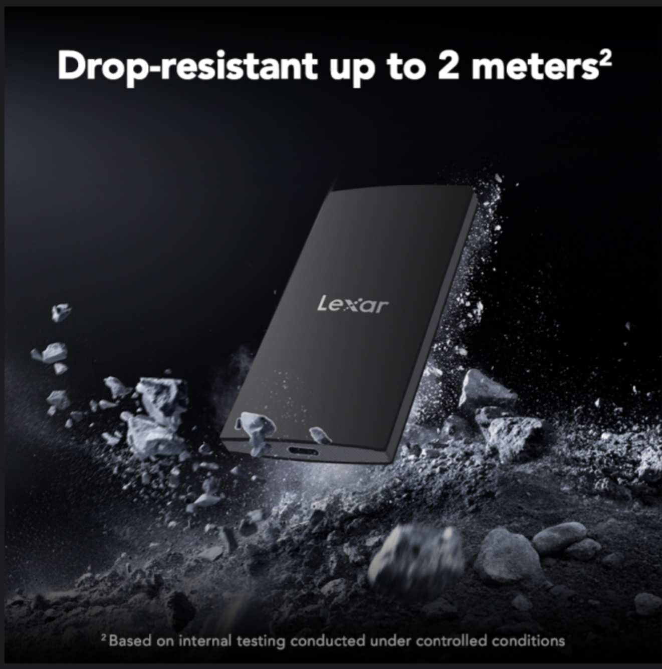Lexar 2TB SL300 Portable SSD FAST Speed Up to 1050MB/s read, 1000MB/s write speeds - تحزين خارحي