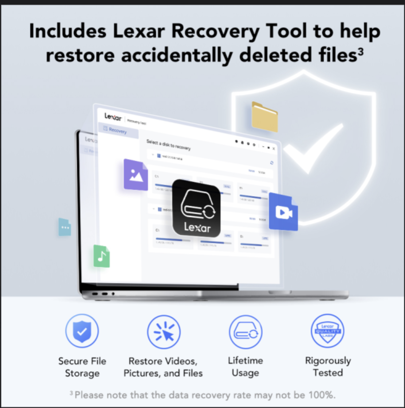 Lexar 2TB SL300 Portable SSD FAST Speed Up to 1050MB/s read, 1000MB/s write speeds - تحزين خارحي