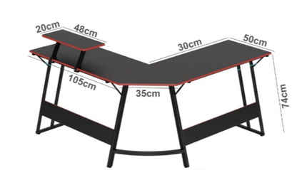 مكتب ألعاب على شكل حرف L ومكتب مكتب زاوية "562-12" - طاولة كورنر