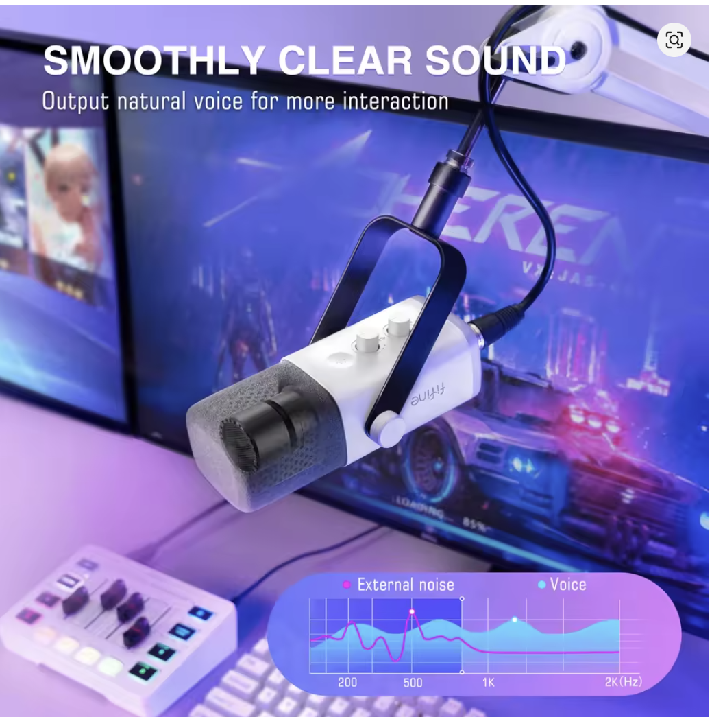 FIFINE KS5 Gaming Audio Set Microphone/Mixer/Headset for Streaming Podcasting, Podcast Set for Youtube/OBS/Tiktok/X/VK - AM8/H9/SC3 -  مكسر صوت - مكرفون - كيبل