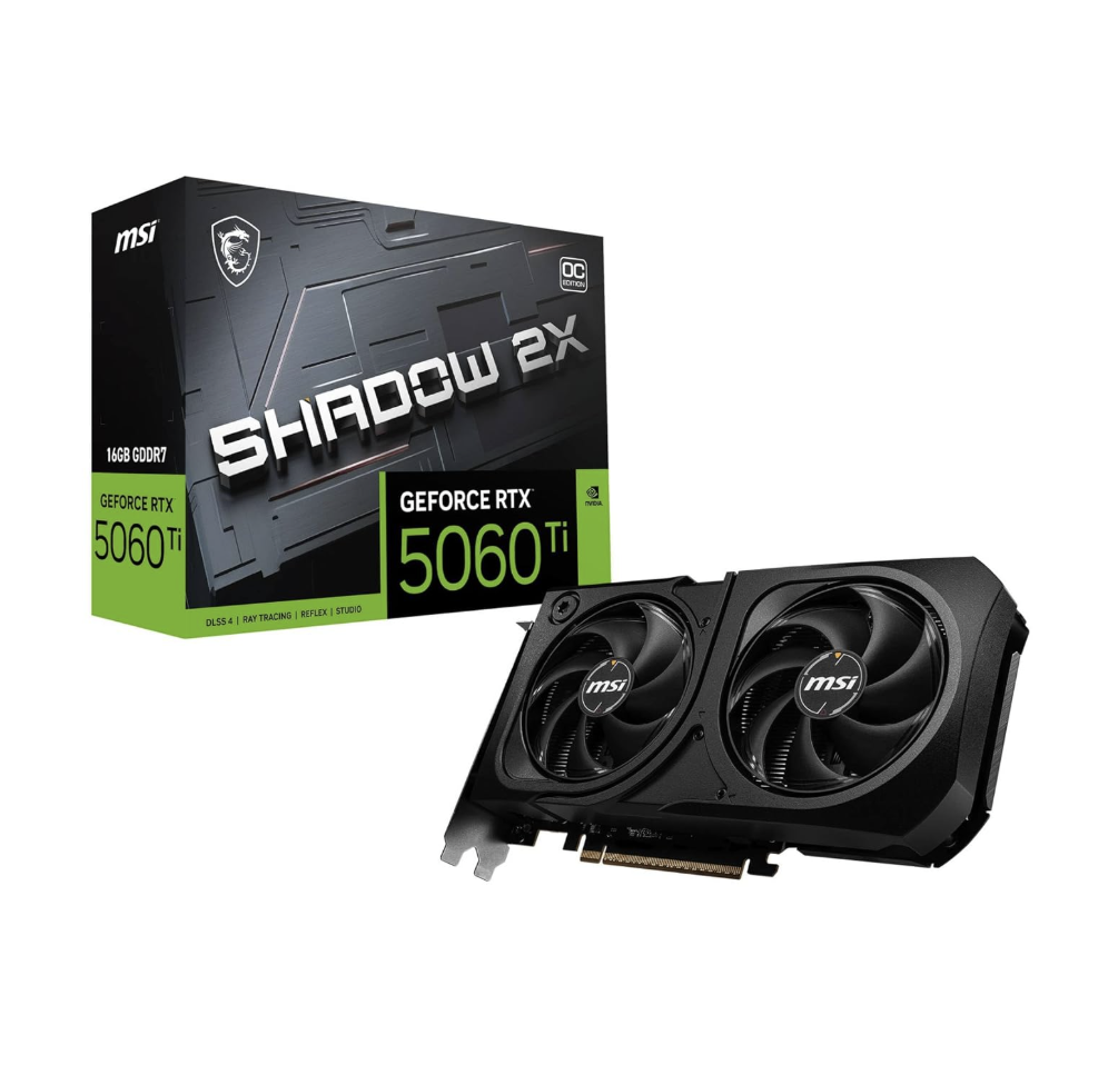 MSI GeForce RTX 5060 Ti 16GB Shadow 2X OC Plus Graphic Card STORMFORCE Fan - كرت شاشه