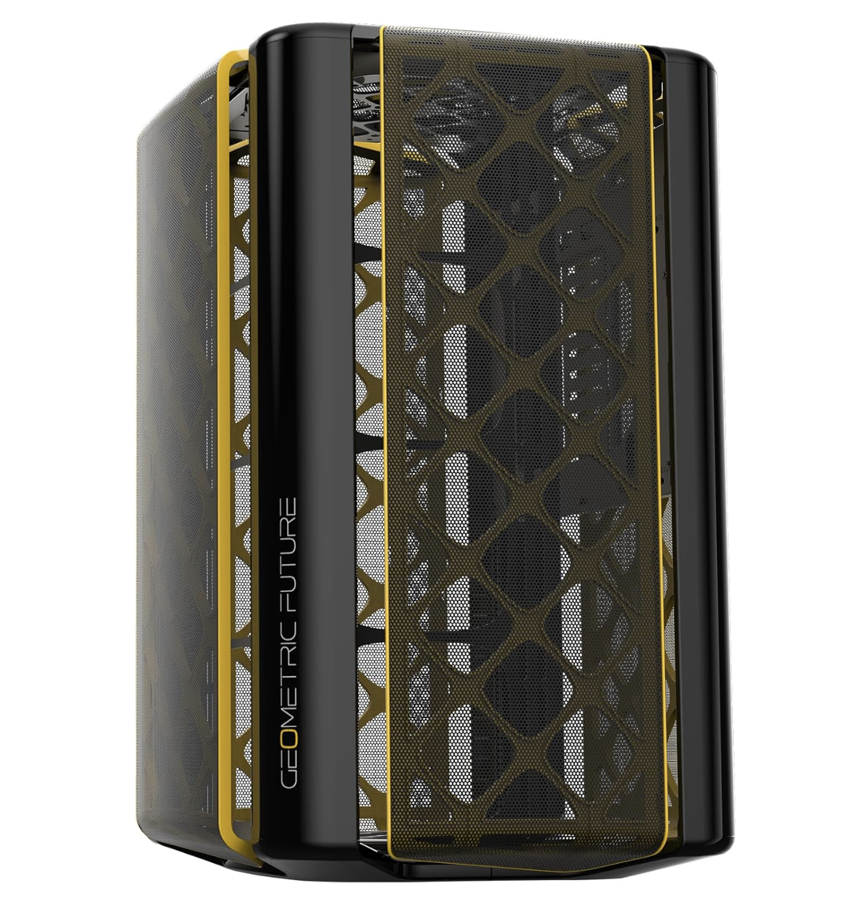 Geometric Future M2 The ARK Mesh Black, High Airflow Open Frame, mATX/Mini ITX Gaming Case, Crystal Coating, Support 350mm GPU, ATX PSU, Type C Hub, 360 Radiator - كيس صغير