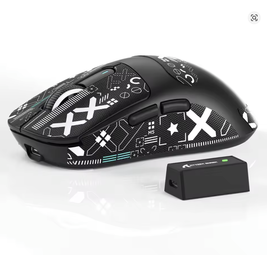 ATTACK SHARK X3 PRO Ultra-Light Wireless Mouse - Tri-Mode 2.4G/BT/Wired, PAW3395 26000DPI, 55g, Macro, for Gaming/Xbox/PS/PC/Mac -BLACK - موس قيمنق أصدار خاص