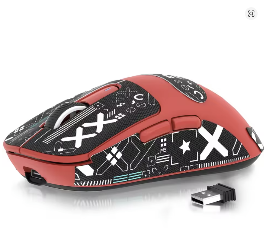 ATTACK SHARK X3 Ultra-Light Wireless Mouse - Tri-Mode 2.4G/BT/Wired, PAW3395 26000DPI, 55g, Macro, for Gaming/Xbox/PS/PC/Mac - RED- موس قيمنق أصدار خاص