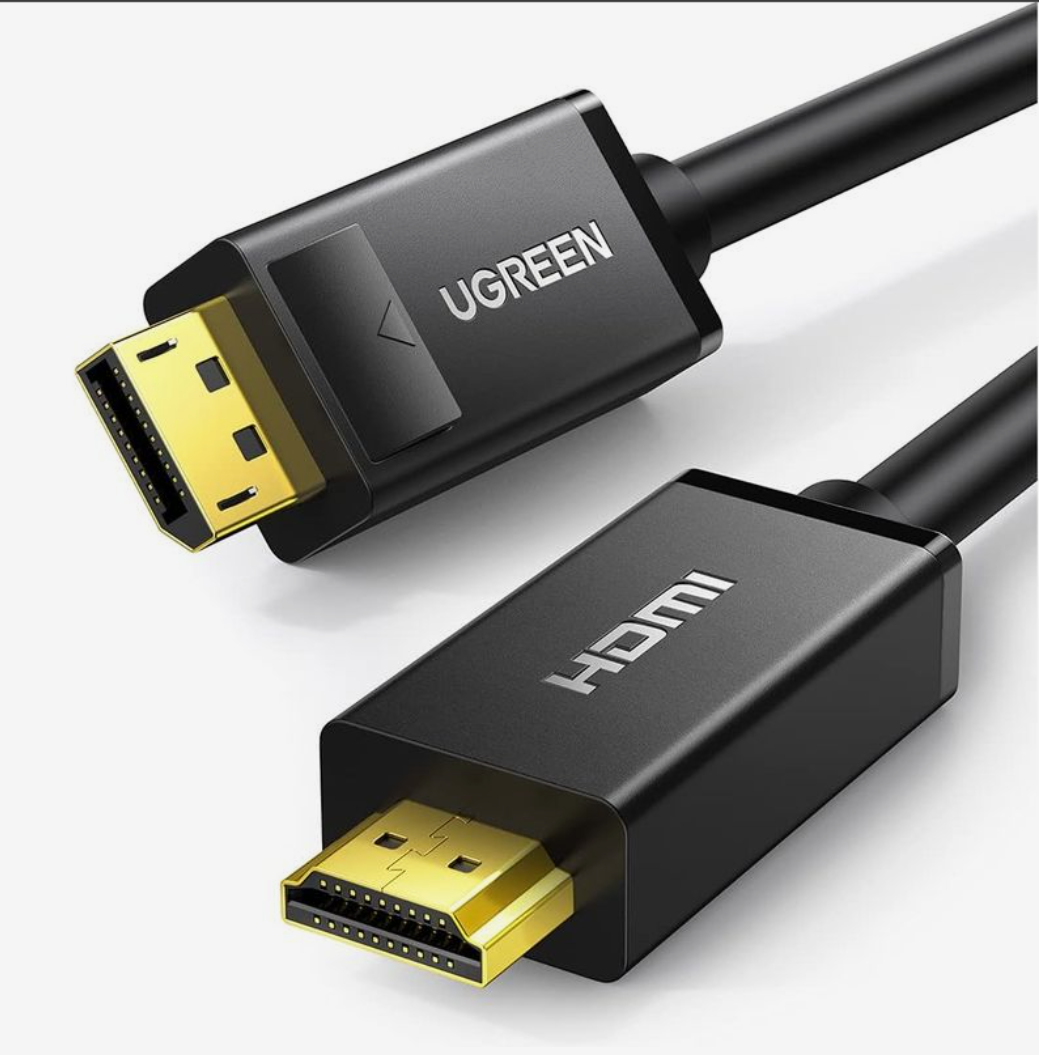 UGREEN DP Male to HDMI Male 1M Cable- Black-كيبل