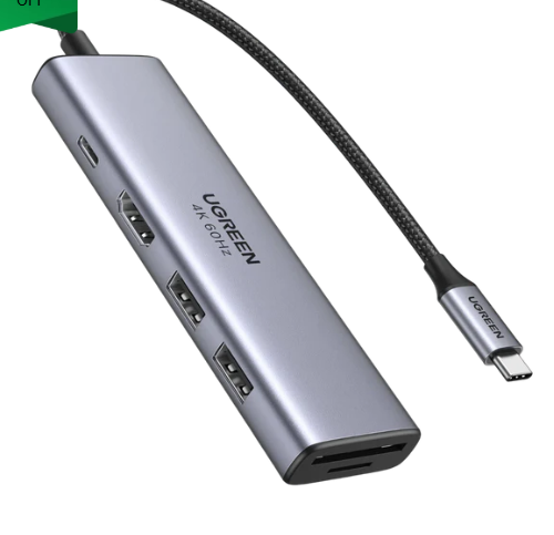 UGREEN USB C Hub 4K 60Hz, 6-in-1 USB C to USB Adapter-موزع منافذ UGREEN USB C Hub 4K 60Hz, 6-in-1 USB C to USB Adapter-موزع منافذ