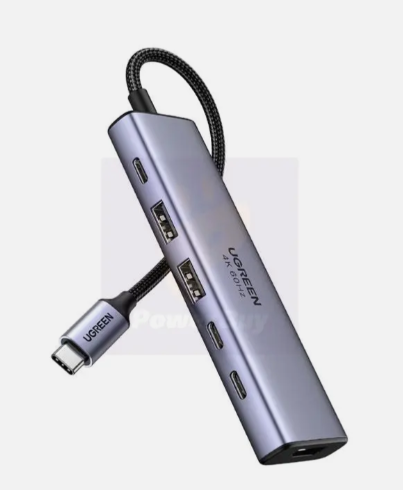 UGREEN USB-C To HDMI+2*USB-A 3.2 +2*USB 3.2 C+PD Power Converter (6in1)- موزع منافذ