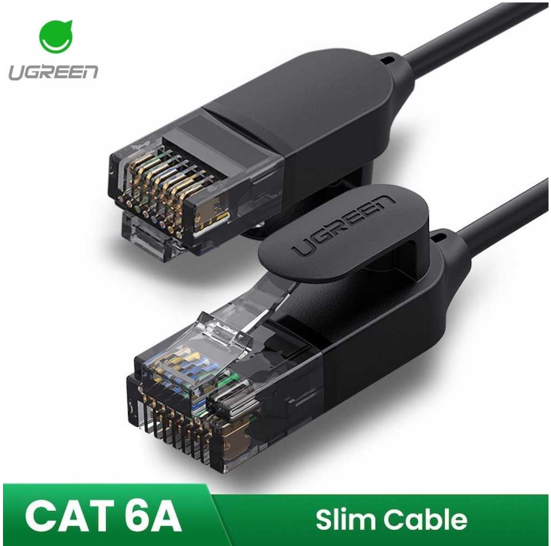 UGREEN CAT 6A Pure Copper Ethernet  Cable OD2.8 10m (Black)-كيبل انترنت