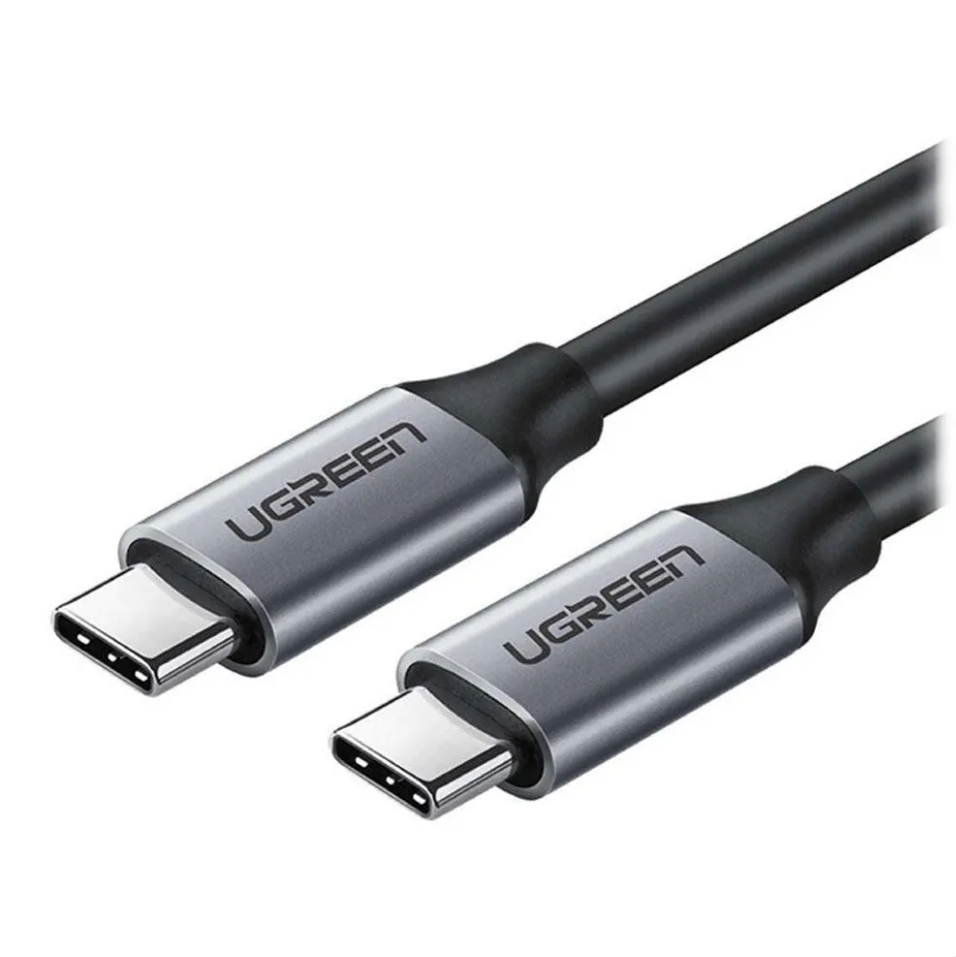UGREEN USB 3.1 Type C Male to Type C Male Cable Nickel Plating Aluminum Shell 1.5m (Gray)-كيبل شحن تايب سي