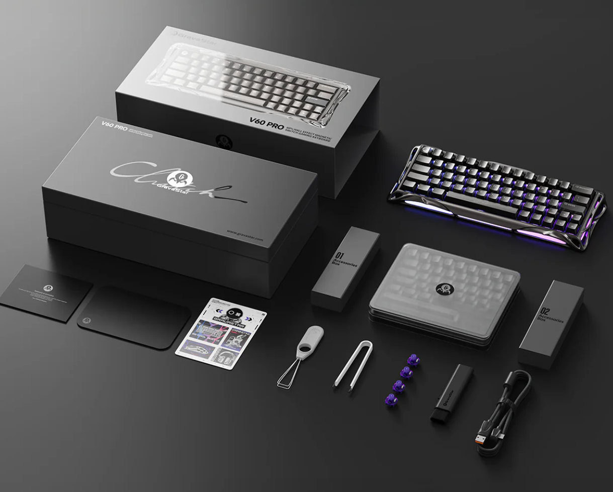 GravaStar Mercury V60 Pro 60% Hall  Effect Magnetic Switch Gaming Keyboard-كيبورد