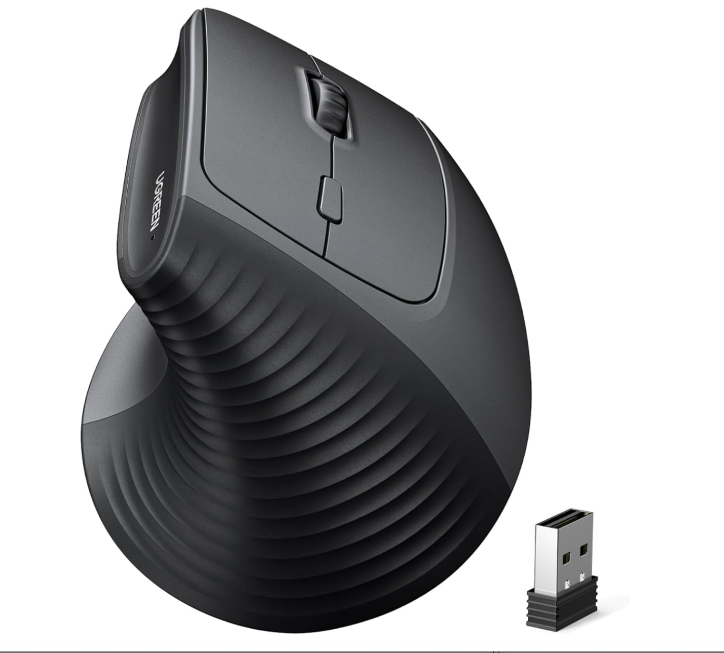 UGREEN 2.4G Mouse Wireless Vertical Ergonomic Mouse, Adjustable DPI Office Cordless 6 Buttons, Computer Mouse with 1000/1600/2000/4000 DPI for Windows/Mac OS -ماوس عامودي لاسلكي