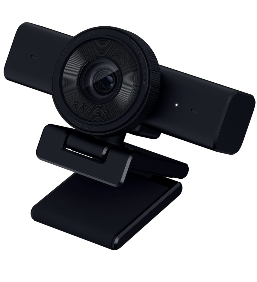 Razer Kiyo V2 X 2K (1440p) 60FPS Streaming Webcam Auto Focus - Built-in Microphone - Wide Angle Lense - Integrated Privacy Shutter - Works with OBS, Xsplit, Streamlabs, Discord, Zoom, Teams – Black - كاميرا ريزر