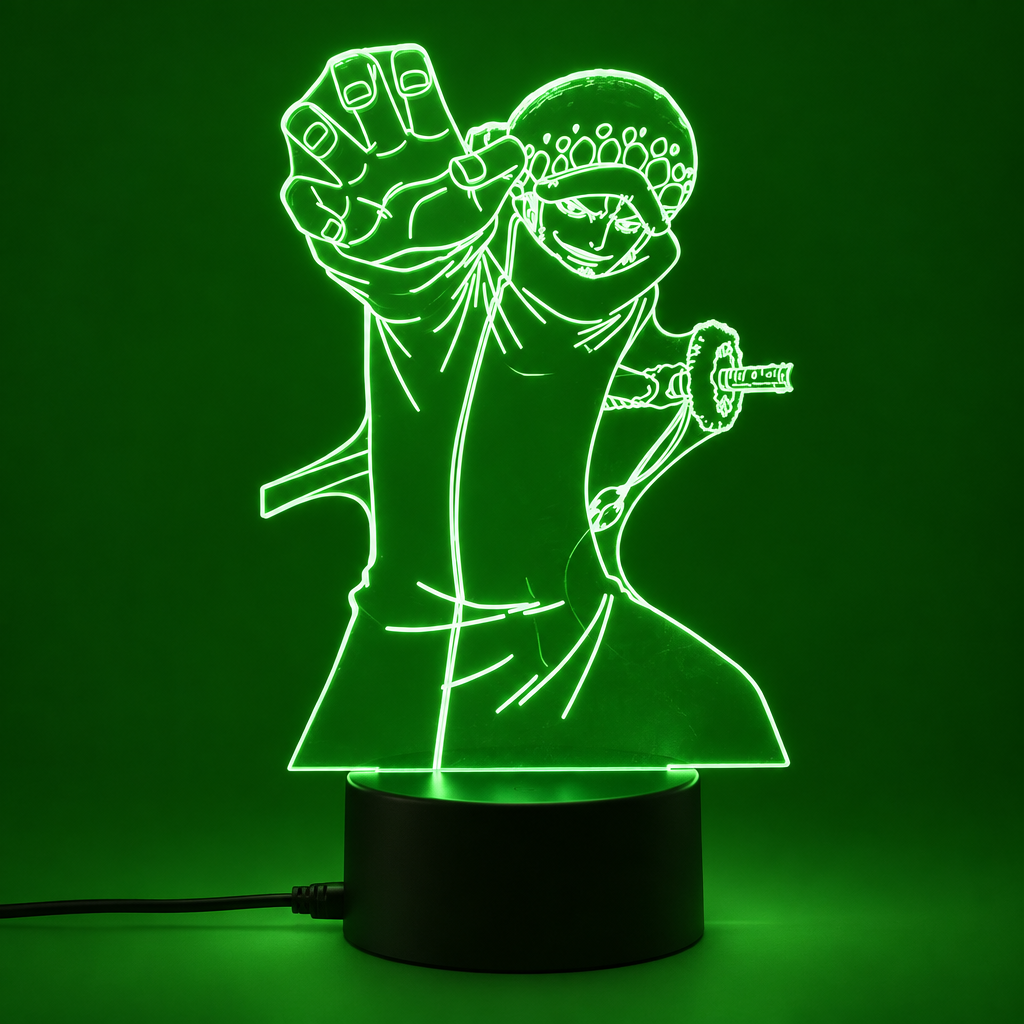 One Piece Figure 3D RGB Night Light Law Figure Toys Table Lamp - مجسم انمي ثلاثي الابعاد