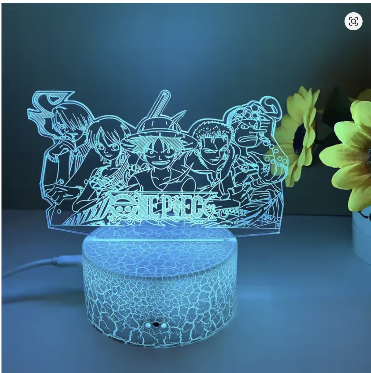 One Piece Figure 3D LED Night Light Luffy Crew Figure Toys Table Lamp - مجسم انمي ثلاثي الابعاد