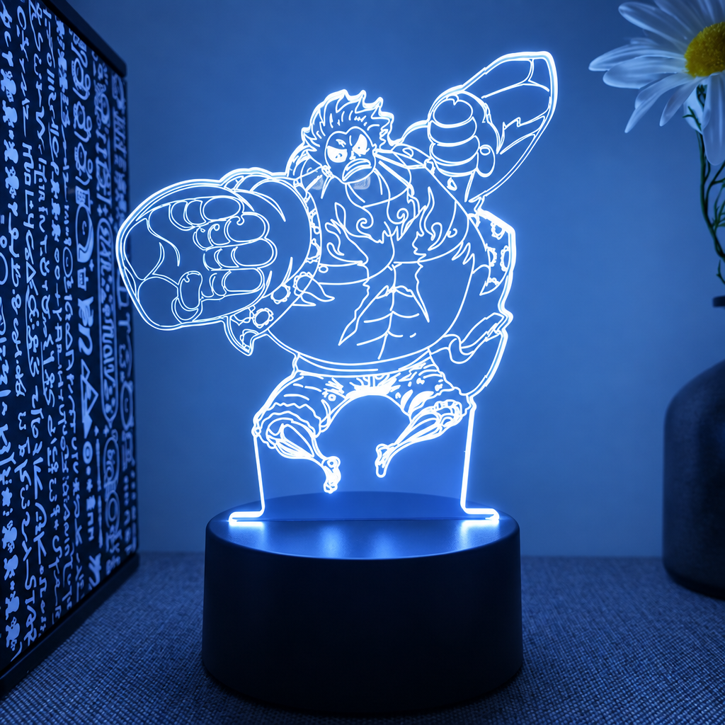 One Piece Figure 3D RGB Night Light Luffy GEAR 4 Figure Toys Table Lamp - مجسم انمي ثلاثي الابعاد