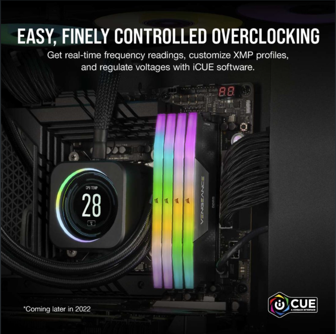 CORSAIR VENGEANCE RGB 192GB (4x48GB) DDR5 DRAM 5200MT/s CL38 Memory Kit Black - الذاكرة العشوائية