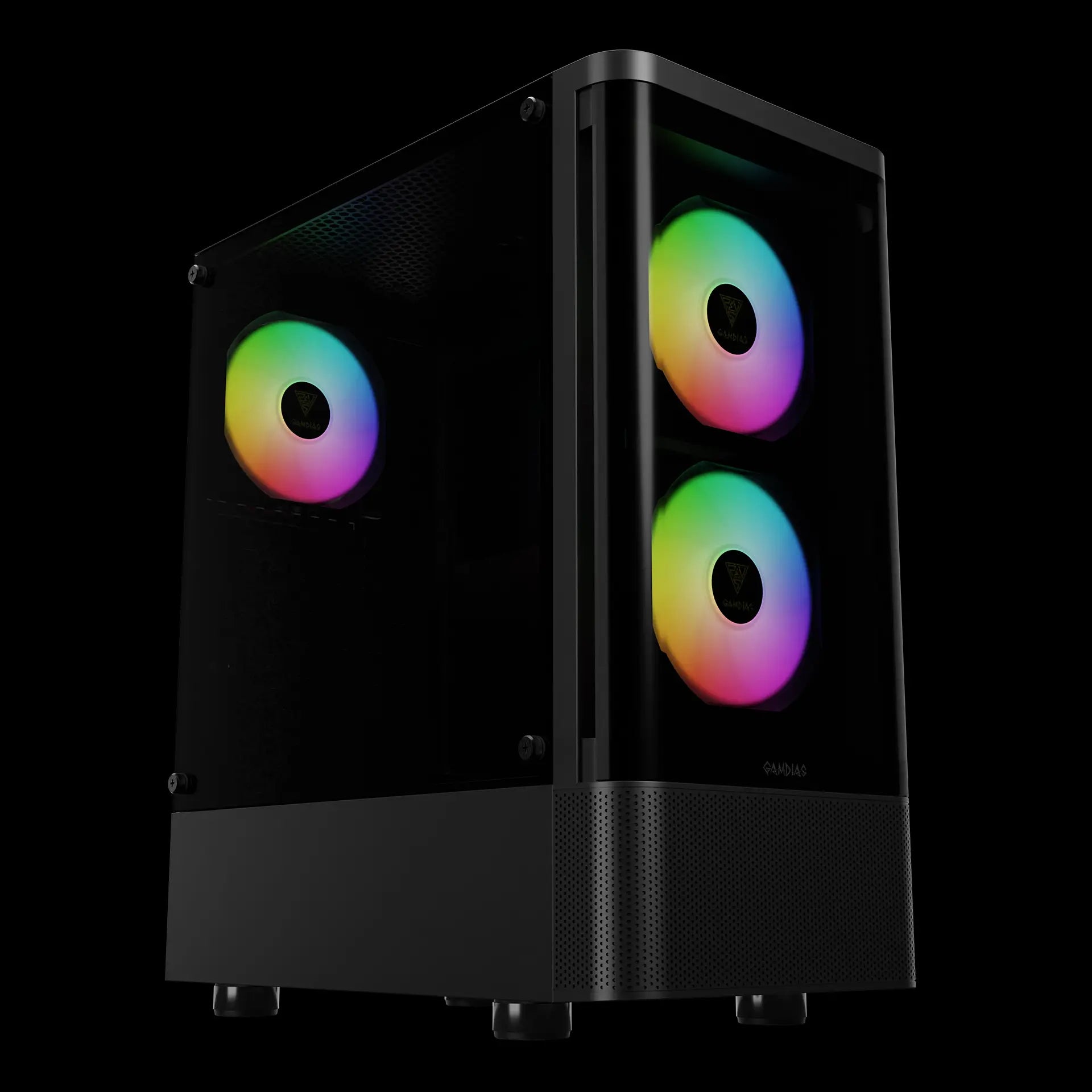 GAMDIAS TALOS E3 CG Mid-Tower Tempered Glass Gaming Black Case – كيس