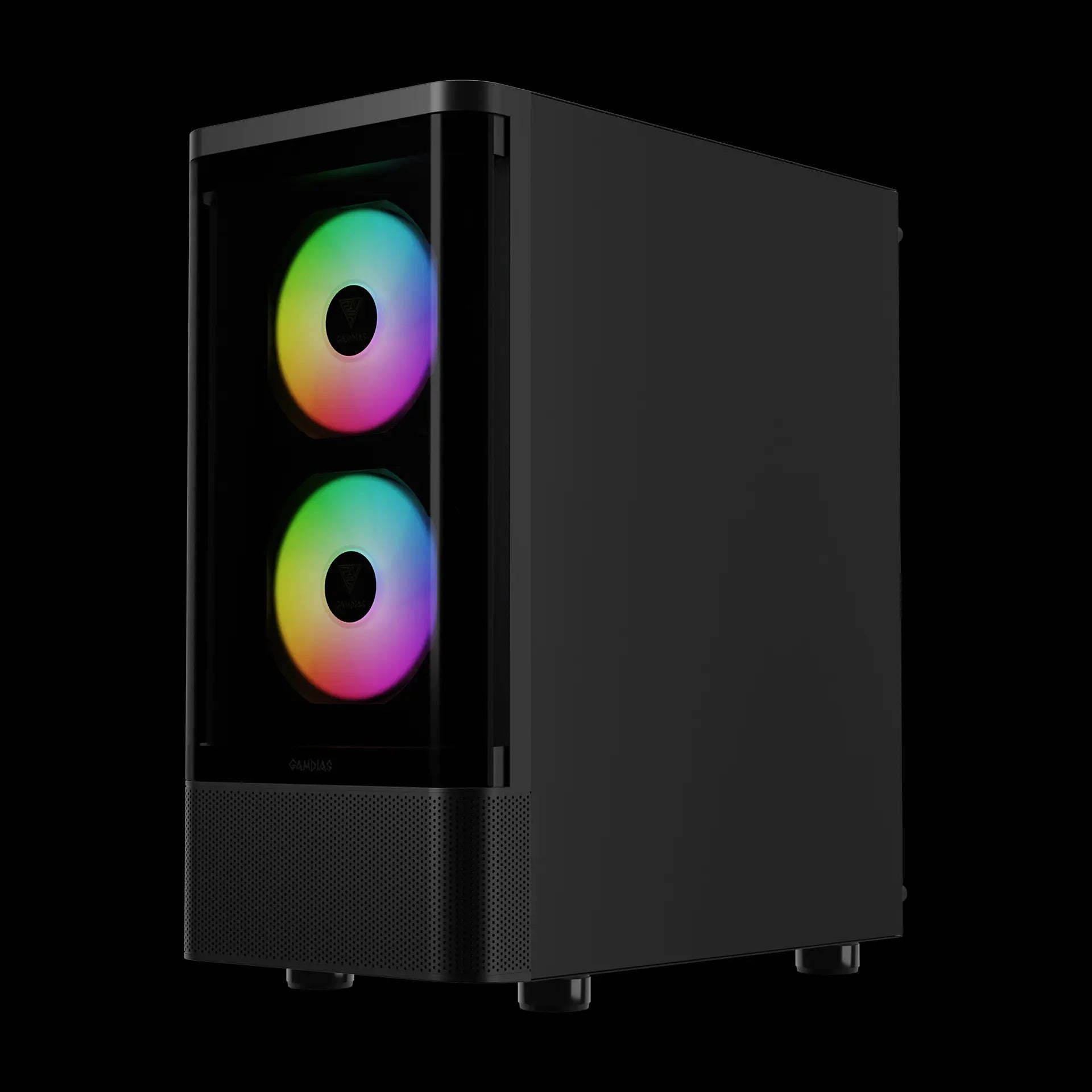GAMDIAS TALOS E3 CG Mid-Tower Tempered Glass Gaming Black Case – كيس