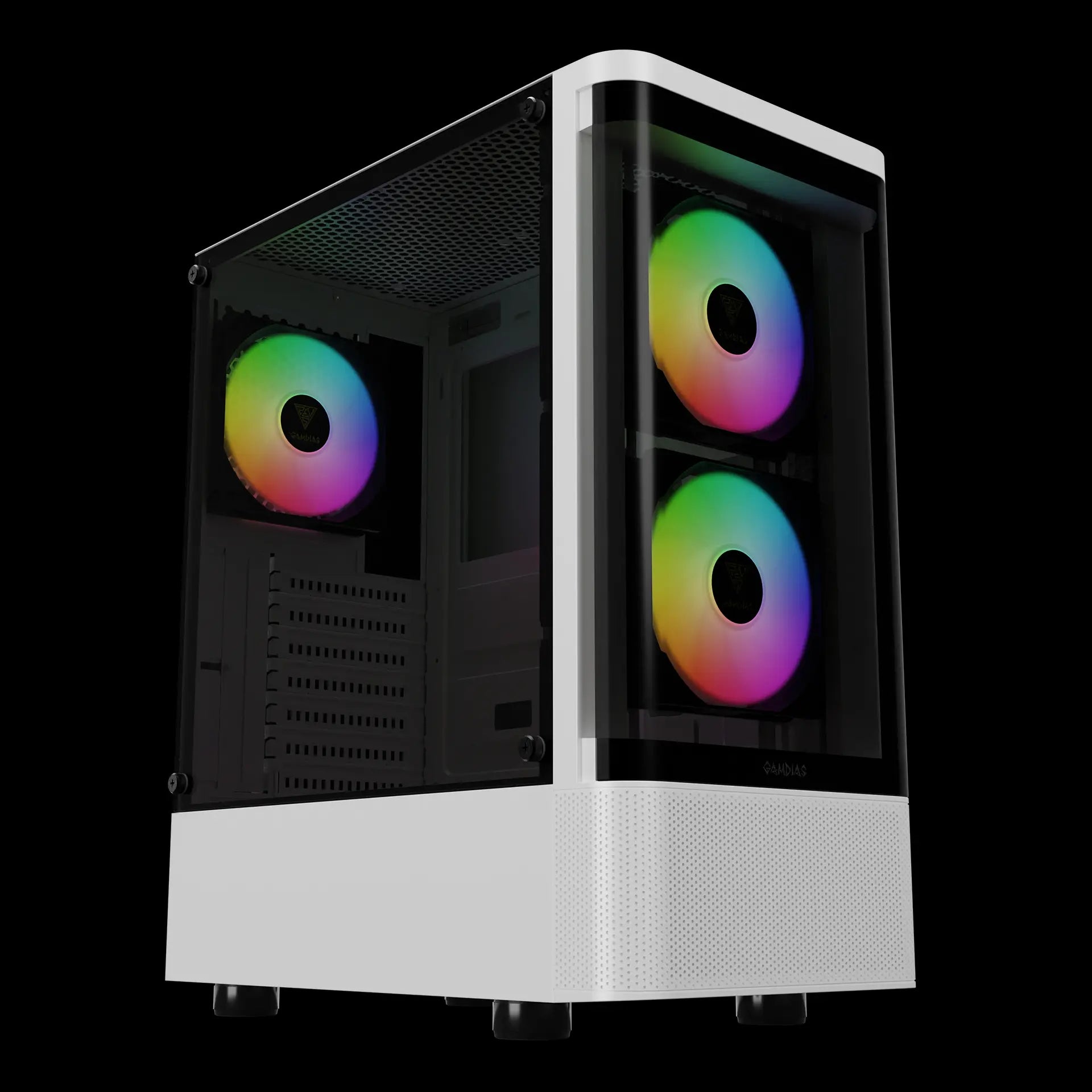 GAMDIAS TALOS E3 CG Mid-Tower Tempered Glass Gaming White Case - كيس
