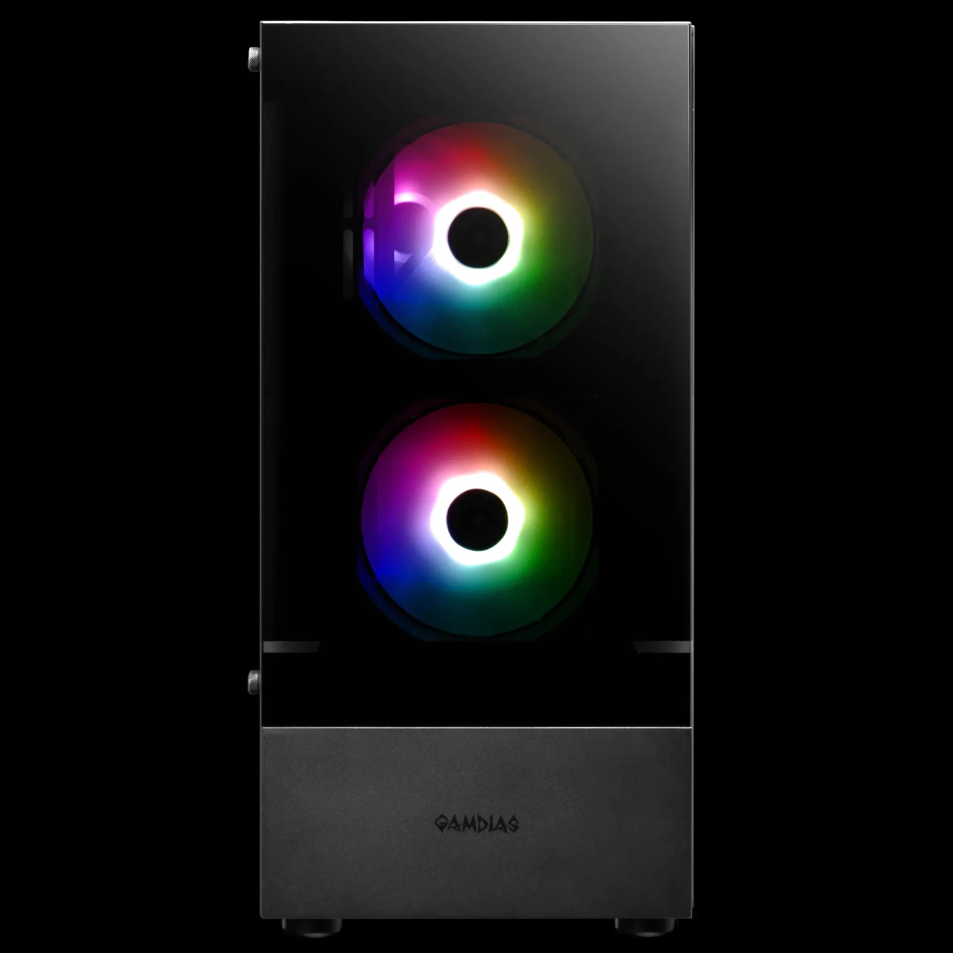 GAMDIAS Talos E3 Mid-Tower Tempered Glass ATX Gaming Case – Black | 3 ARGB Fans, ATX Support - كيس