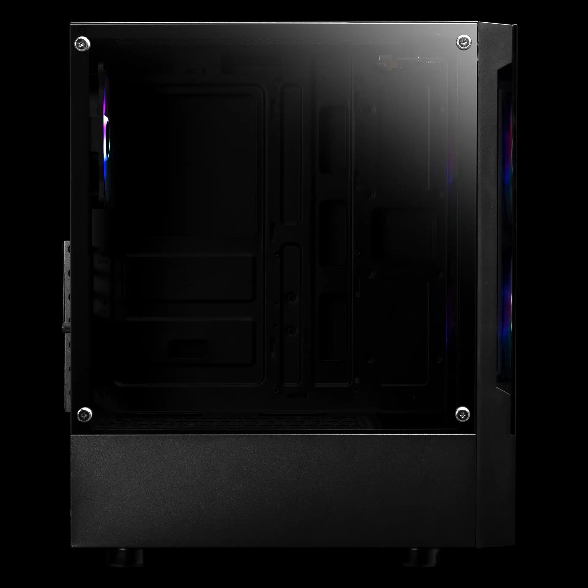 GAMDIAS Talos E3 Mid-Tower Tempered Glass ATX Gaming Case – Black | 3 ARGB Fans, ATX Support - كيس