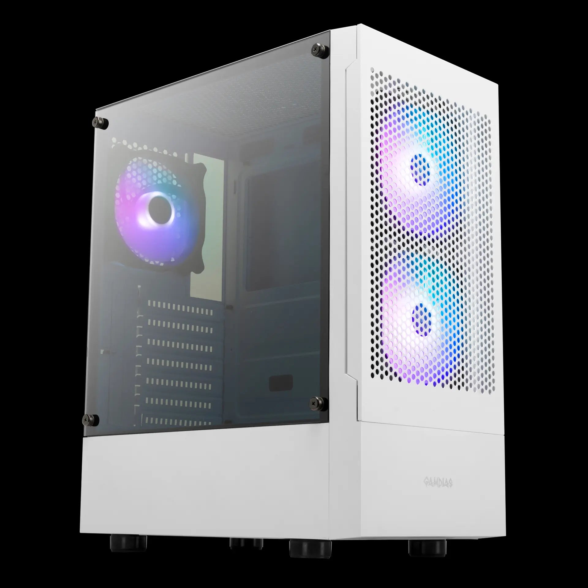 GAMDIAS Talos E3 Mesh Mid-Tower Tempered Glass ATX Gaming Case – White - كيس
