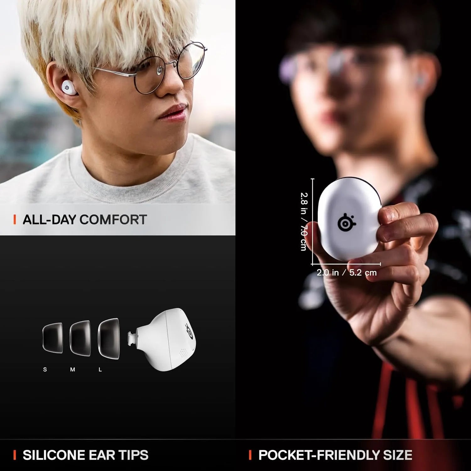 SteelSeries Arctis GameBuds for PC / PlayStation Wireless Gaming Earbuds White - سماعات بلوتوث