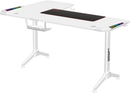 Twisted Minds WARRIOR L Shaped Gaming Desk RGB Right White - TM-Y-RW-RGB - طاوله زاويه بيضاء