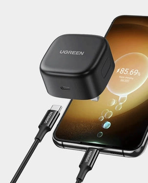 UGREEN 25W PD Fast Charger With USB C To USB C Cable 2M - Black - شاحن مع واير شحن