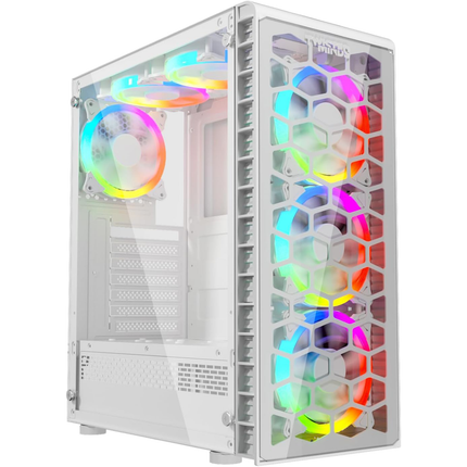 Twisted Minds Killstreak-03 Mid Tower Glass Gaming Case - white - كيس