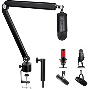 Boom Arm with Extension Tube Compatible with HyperX QuadCast, Weighted Metal Height adjustment Mic Arm for QuadCast,Blue Yeti,Shure MV7,Rode and Most Gaming Mic - ستاند للمايك