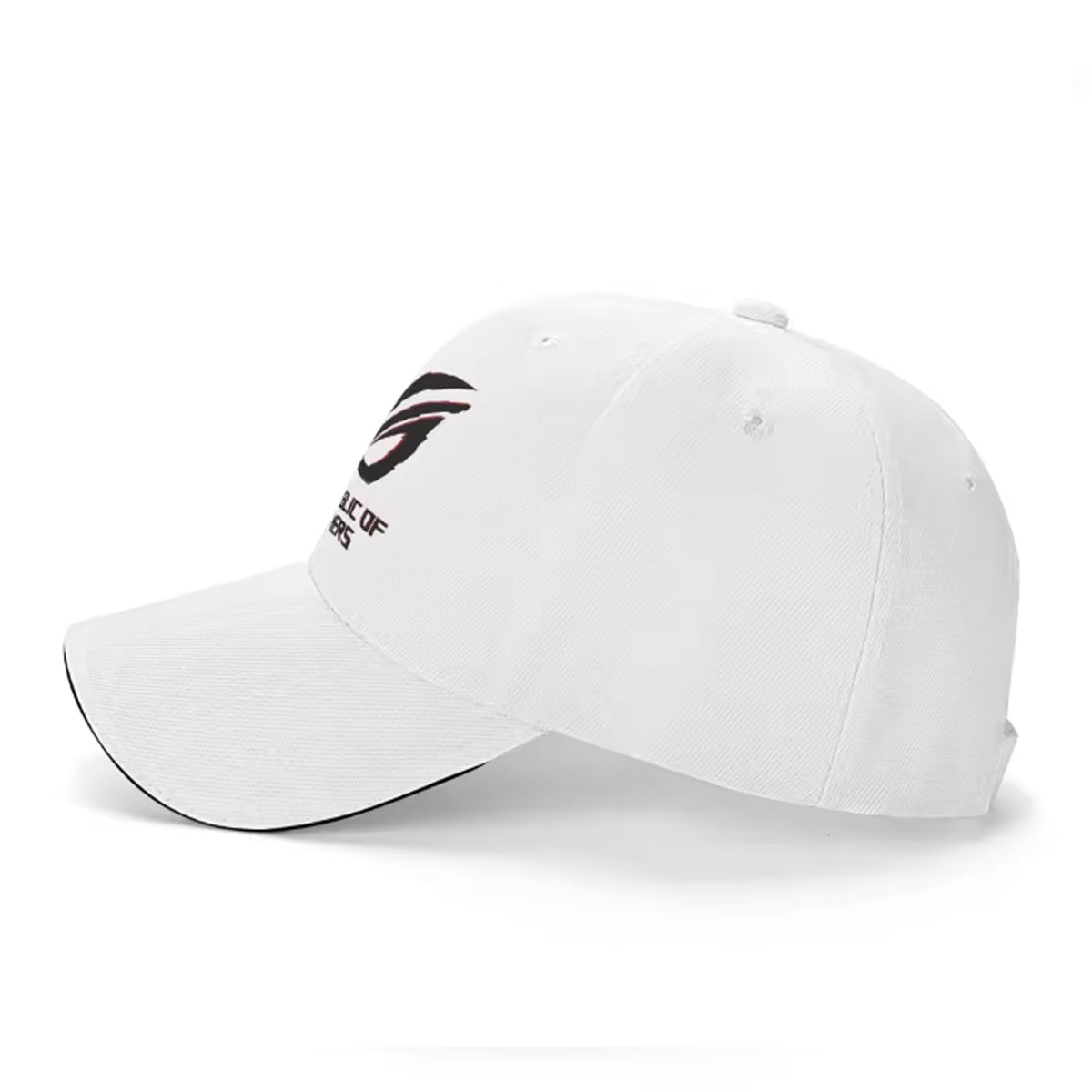 ASUS ROG Republic of Gamers Baseball Cap (White) – Official Printed Gaming Cap, Durable Tatting Weave & Adjustable Strap - قبعة أسوس روج