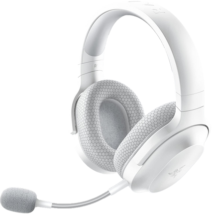 RAZER BARRACUDA X Wireless Headset White Mercury | Multi-Platform Gaming | Mobile Headset | Detachable HyperClear Mic | 20 Hr Battery | Compatible w/PC | PS5 | Switch | Android - سماعات احترافية بيضاء من ريزر لجميع  الأجهزة