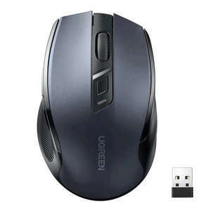 Ugreen Ergonomic  USB optical wireless mouse 2.4GHz 4000 DPI black -  ماوس مكتبي